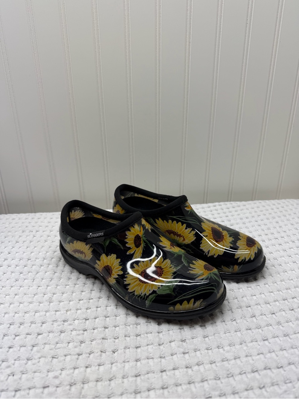 Sloggers Black Sunflower Waterproof Garden Clogs